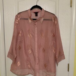 Elegant Pink Sheer Women's Top
